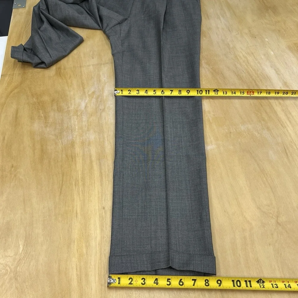 Hickey Freeman Custom Suit Mens 48L Tailored Fit Cuffed Pleated Pants 37x33 Gray